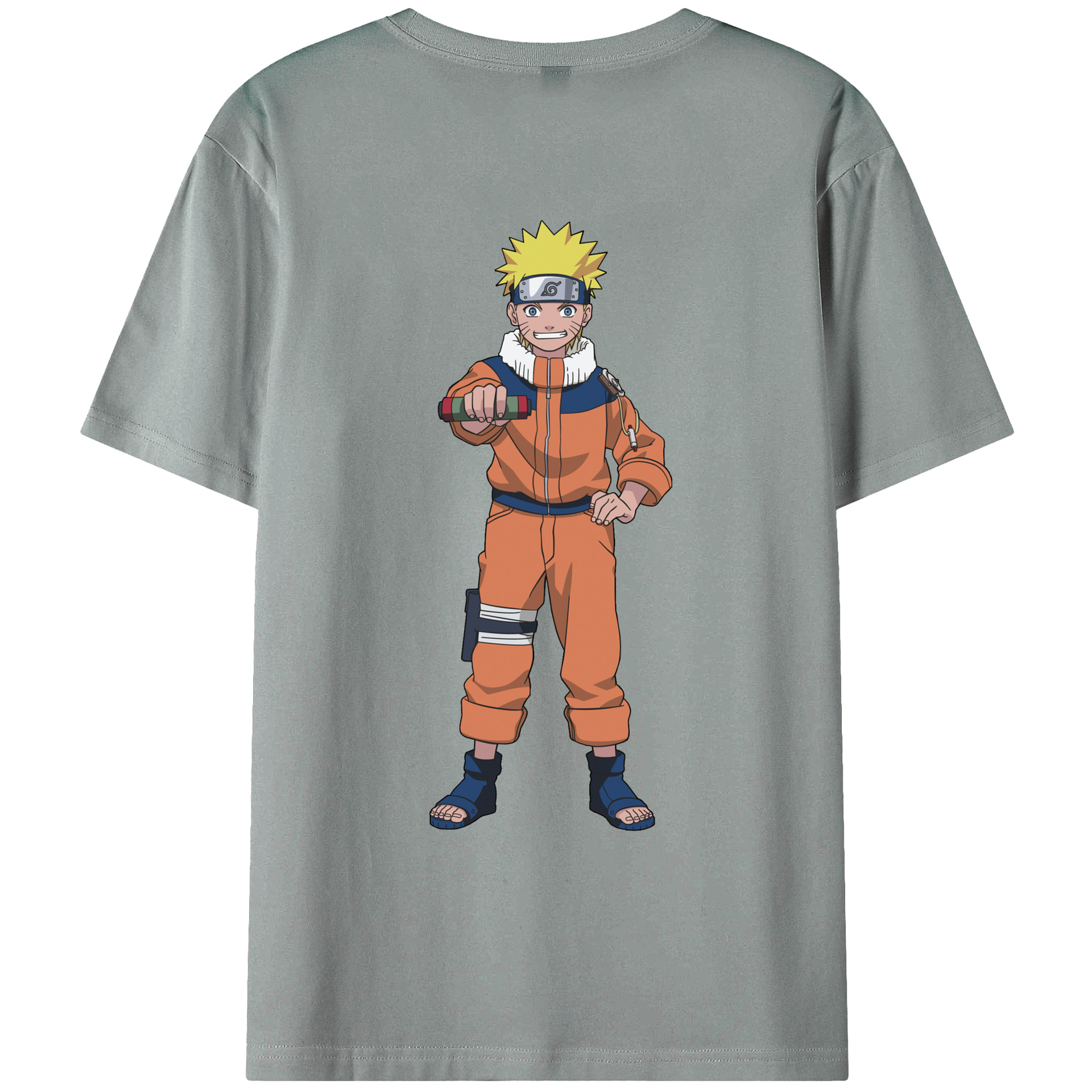 （画像用） NARUTO -ナルト- うずまき ナルト Uzumaki Naruto 綿100％ メンズ半袖Tシャツ（バックプリント） 通気性